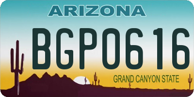 AZ license plate BGP0616