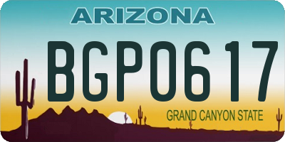 AZ license plate BGP0617