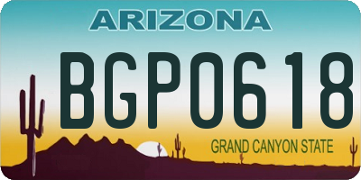 AZ license plate BGP0618
