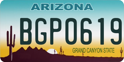 AZ license plate BGP0619