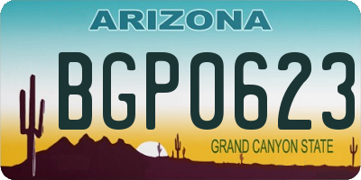 AZ license plate BGP0623