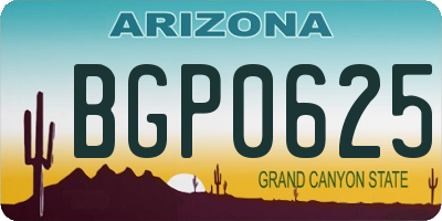 AZ license plate BGP0625