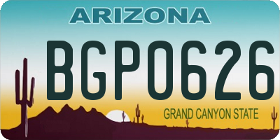 AZ license plate BGP0626