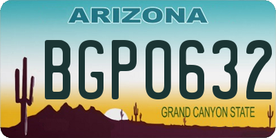 AZ license plate BGP0632