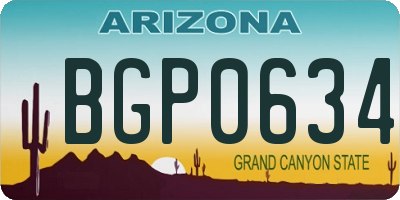 AZ license plate BGP0634