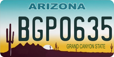 AZ license plate BGP0635