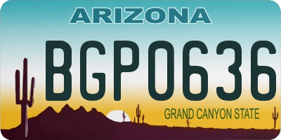AZ license plate BGP0636