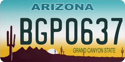 AZ license plate BGP0637