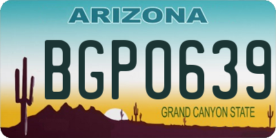 AZ license plate BGP0639