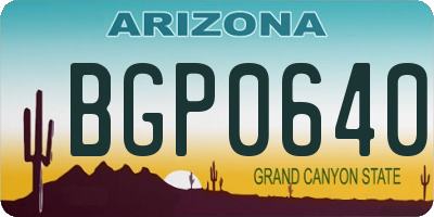 AZ license plate BGP0640