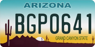 AZ license plate BGP0641