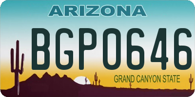 AZ license plate BGP0646