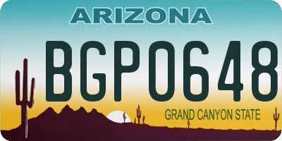 AZ license plate BGP0648