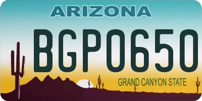AZ license plate BGP0650