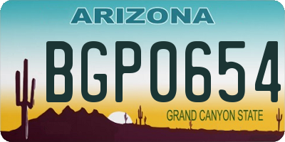 AZ license plate BGP0654