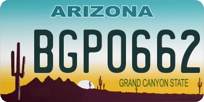 AZ license plate BGP0662