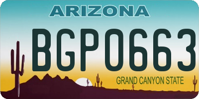 AZ license plate BGP0663