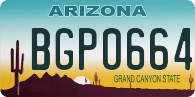 AZ license plate BGP0664