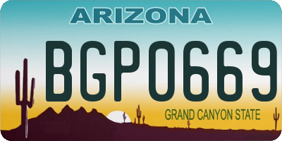 AZ license plate BGP0669