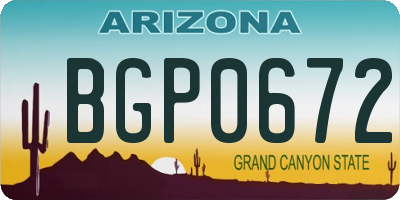 AZ license plate BGP0672