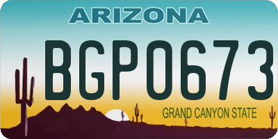 AZ license plate BGP0673