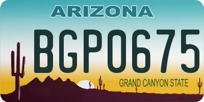 AZ license plate BGP0675