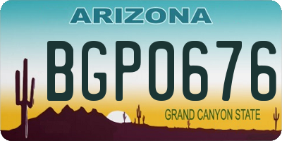 AZ license plate BGP0676