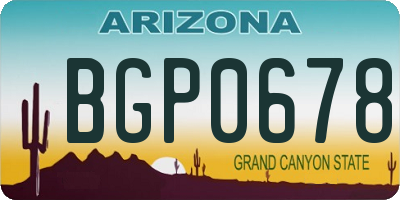 AZ license plate BGP0678