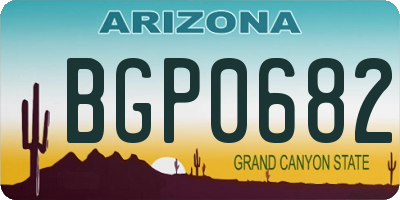 AZ license plate BGP0682