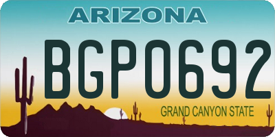 AZ license plate BGP0692