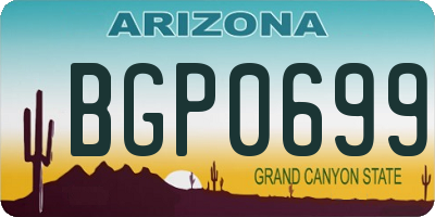 AZ license plate BGP0699