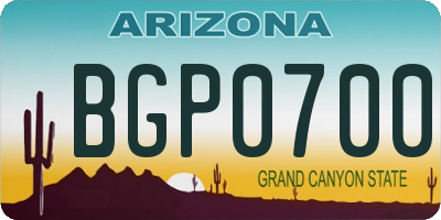 AZ license plate BGP0700