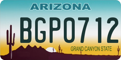 AZ license plate BGP0712