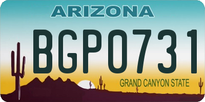 AZ license plate BGP0731