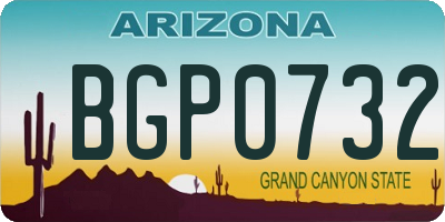AZ license plate BGP0732