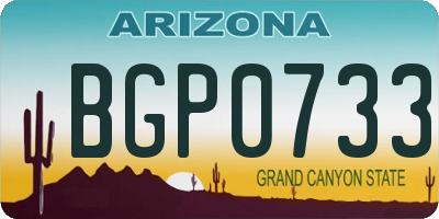 AZ license plate BGP0733