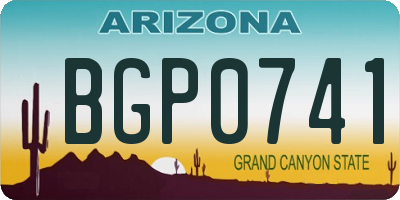 AZ license plate BGP0741