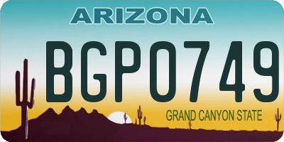 AZ license plate BGP0749