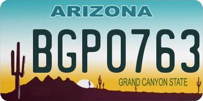AZ license plate BGP0763