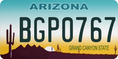 AZ license plate BGP0767