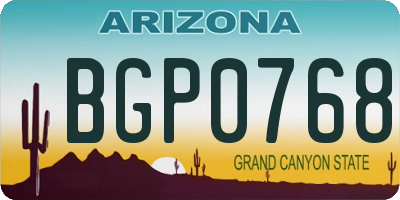 AZ license plate BGP0768