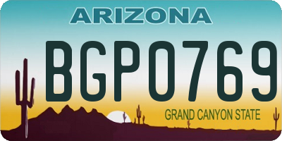 AZ license plate BGP0769