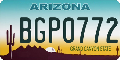 AZ license plate BGP0772