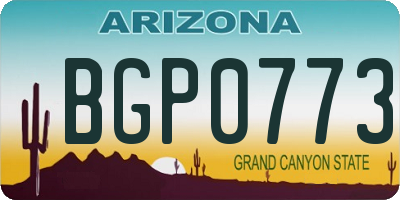 AZ license plate BGP0773