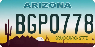 AZ license plate BGP0778