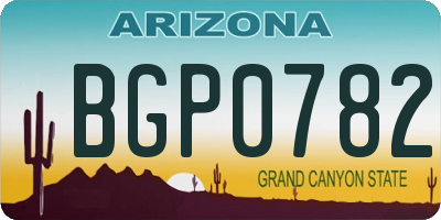 AZ license plate BGP0782