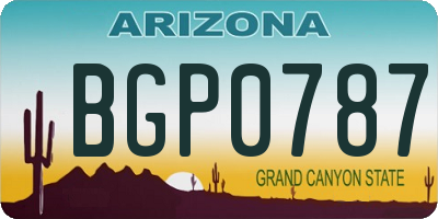 AZ license plate BGP0787