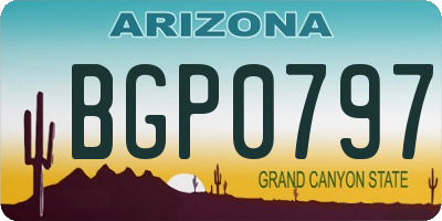AZ license plate BGP0797