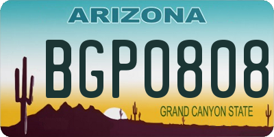 AZ license plate BGP0808