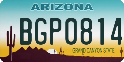 AZ license plate BGP0814